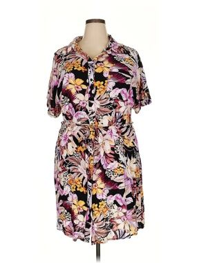 City Chic Size 18 Orchid Dress Linen feel